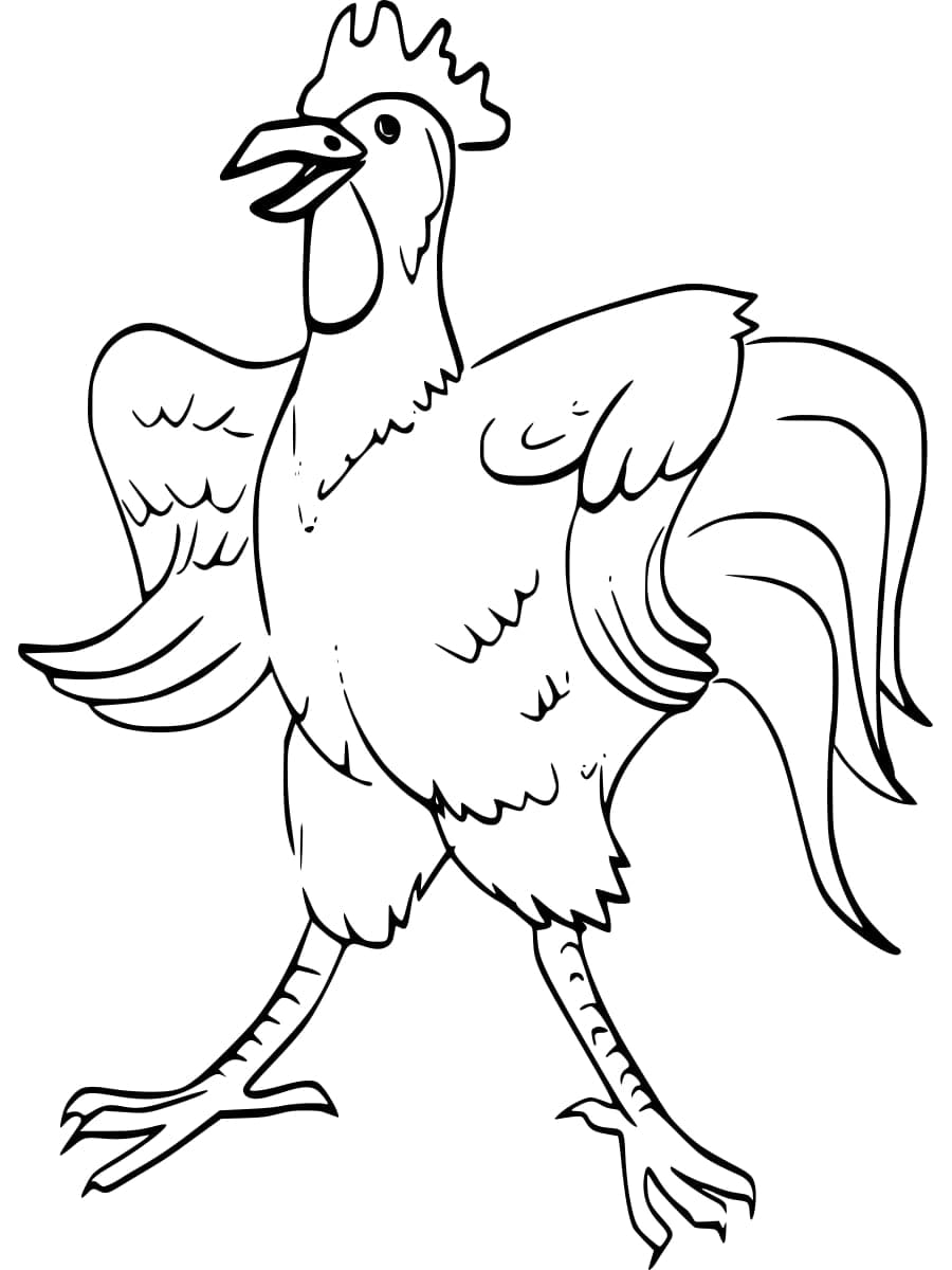 Coloriage Dessiner un coq de base