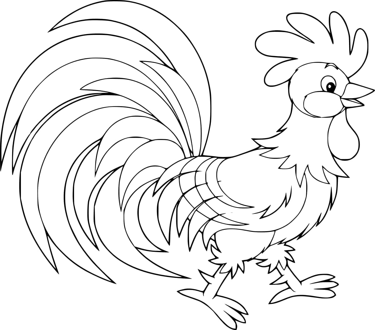 Coloriage Dessiner un coq drôle