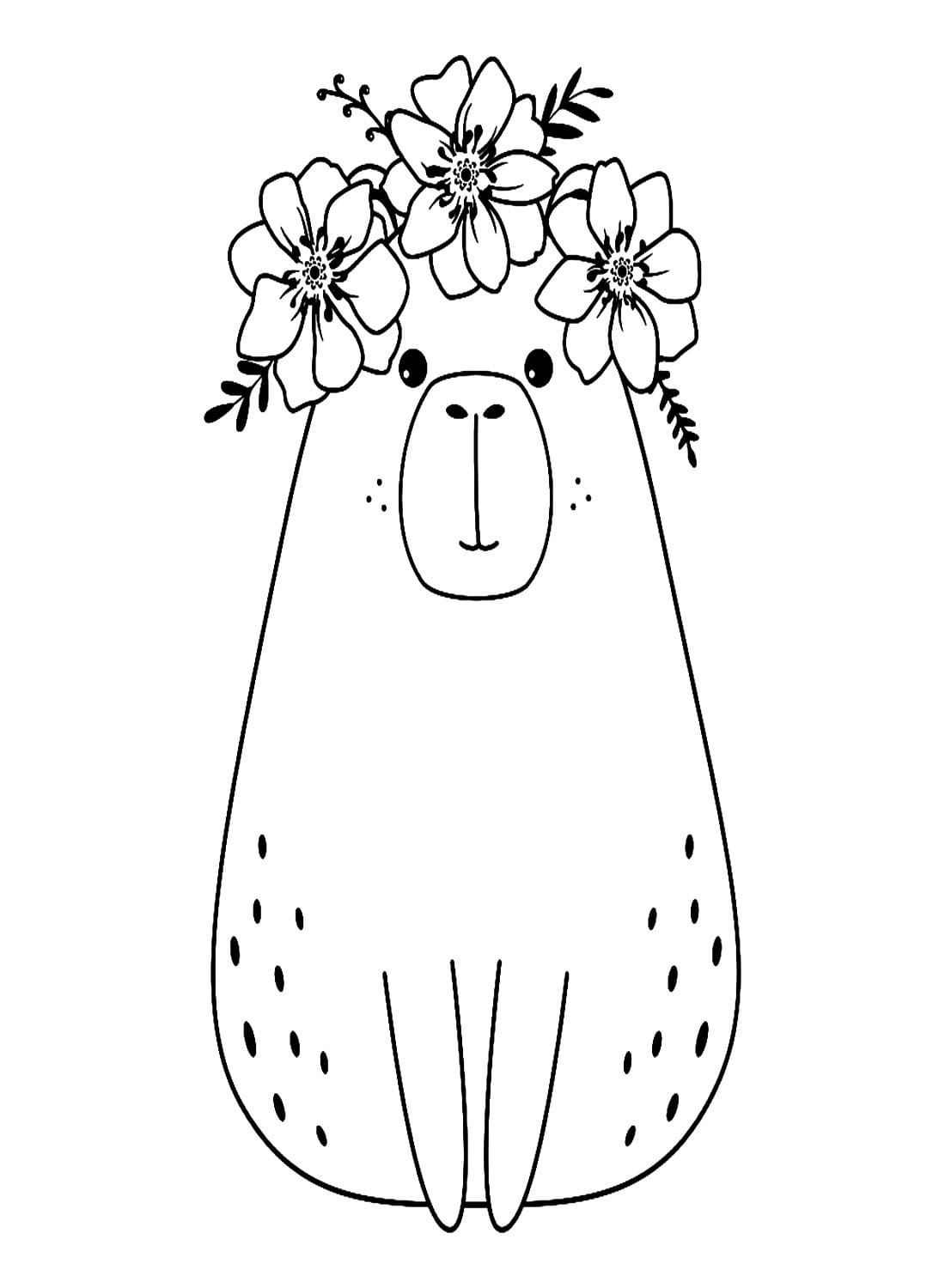 Coloriage Dessiner un joli capybara