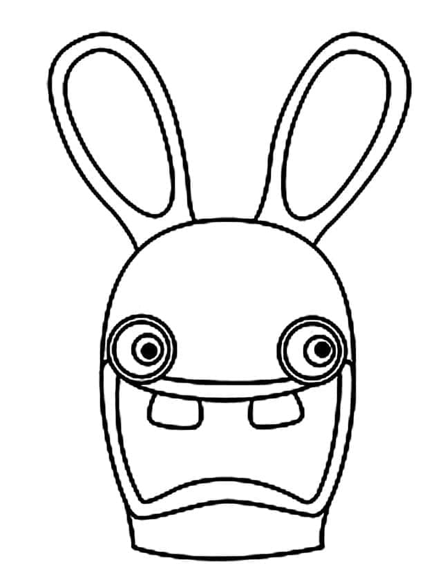 Coloriage Dessiner Visage de Lapin Crétin