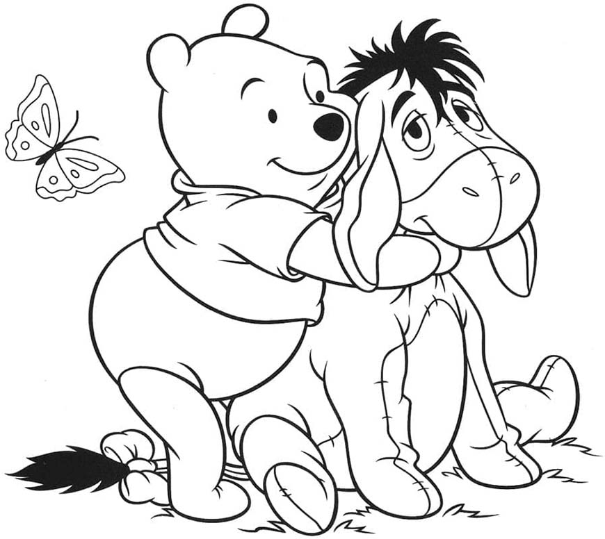 Coloriage Dessiner Winnie l'ourson et Bourriquet