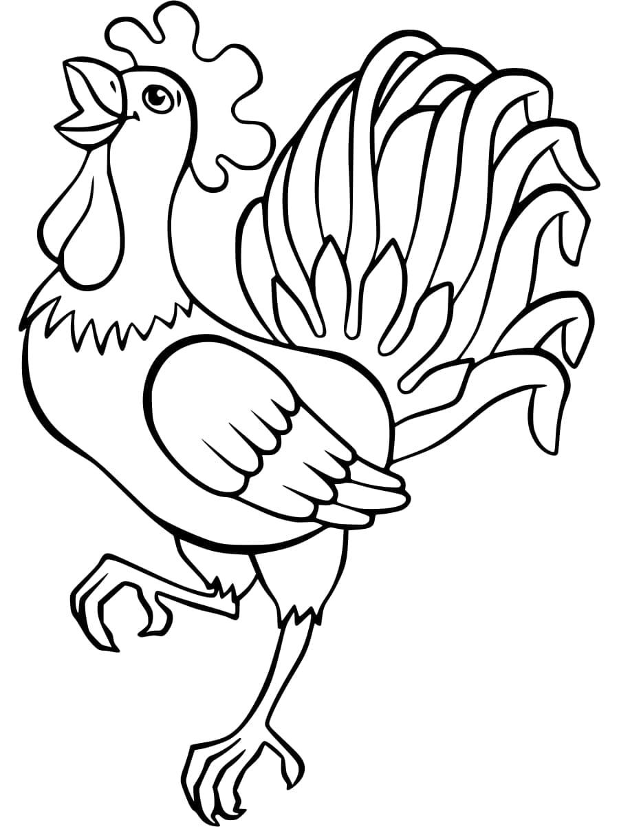 Coloriage Dessinez le coq gratuitement