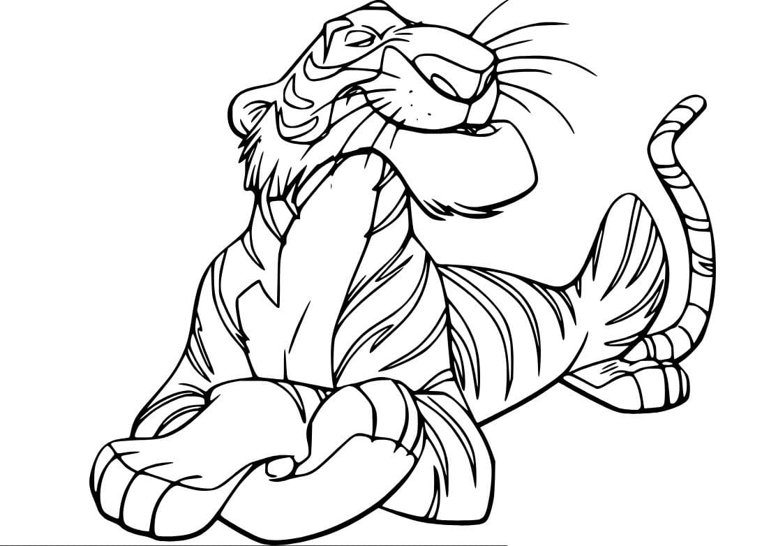 Coloriage Dessinez Shere Khan au sol