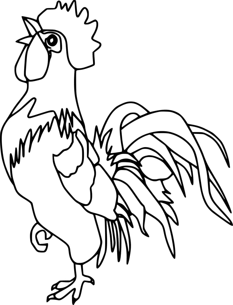 Coloriage Dessinez simple coq