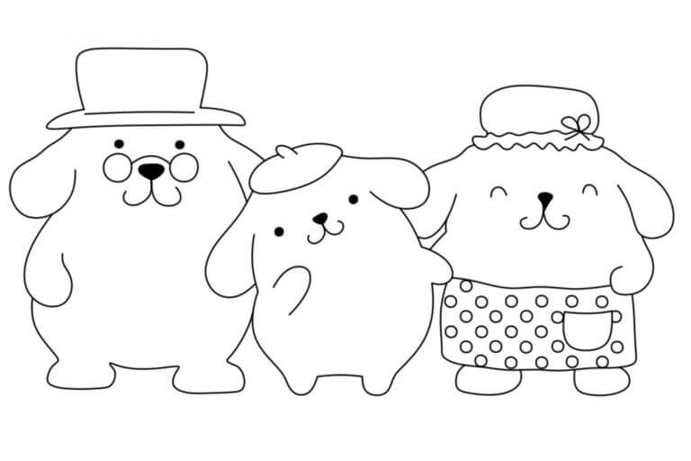 Coloriage Famille Pompompurin