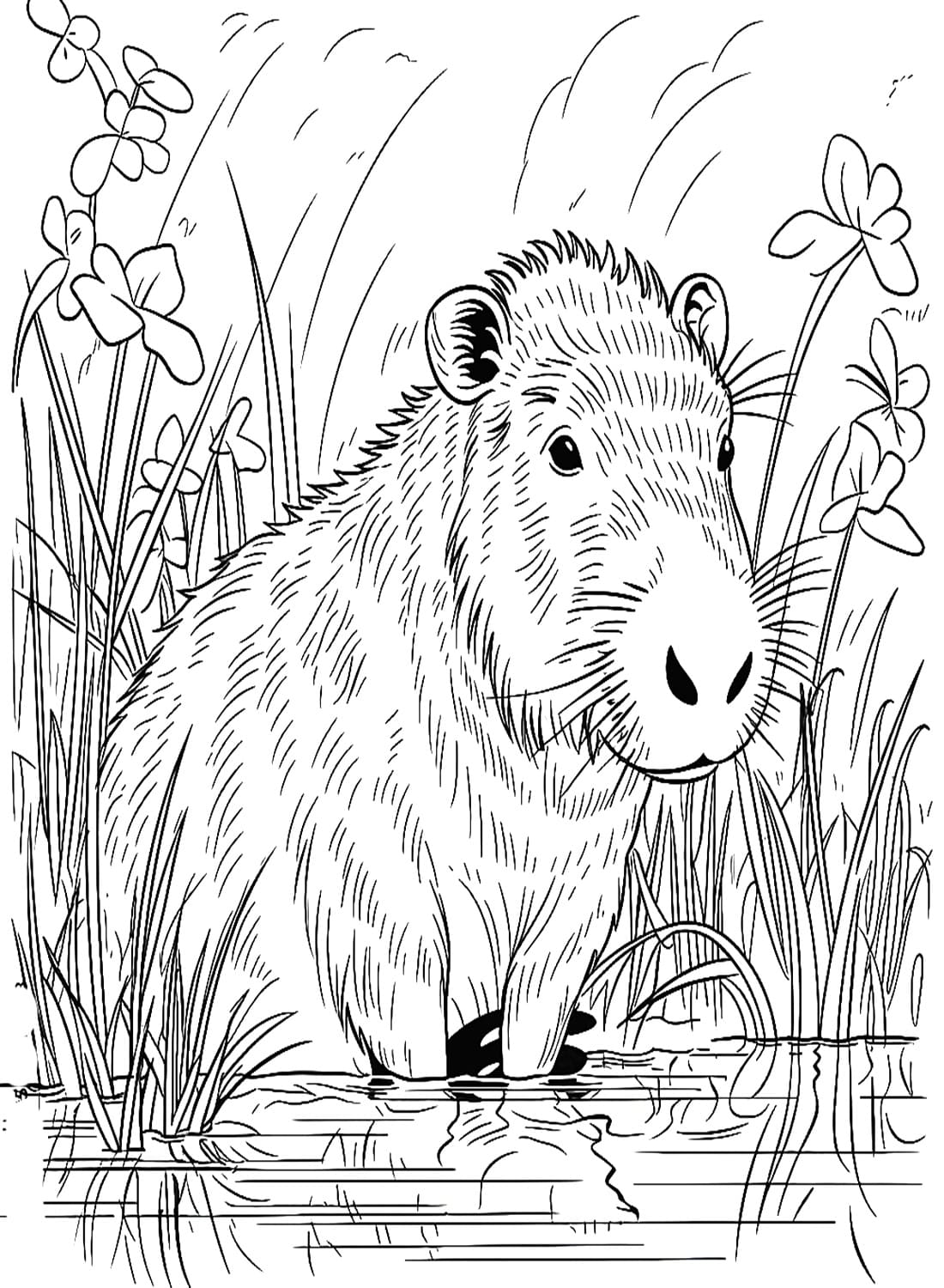 Coloriage Gratuit dessin Une Capybara