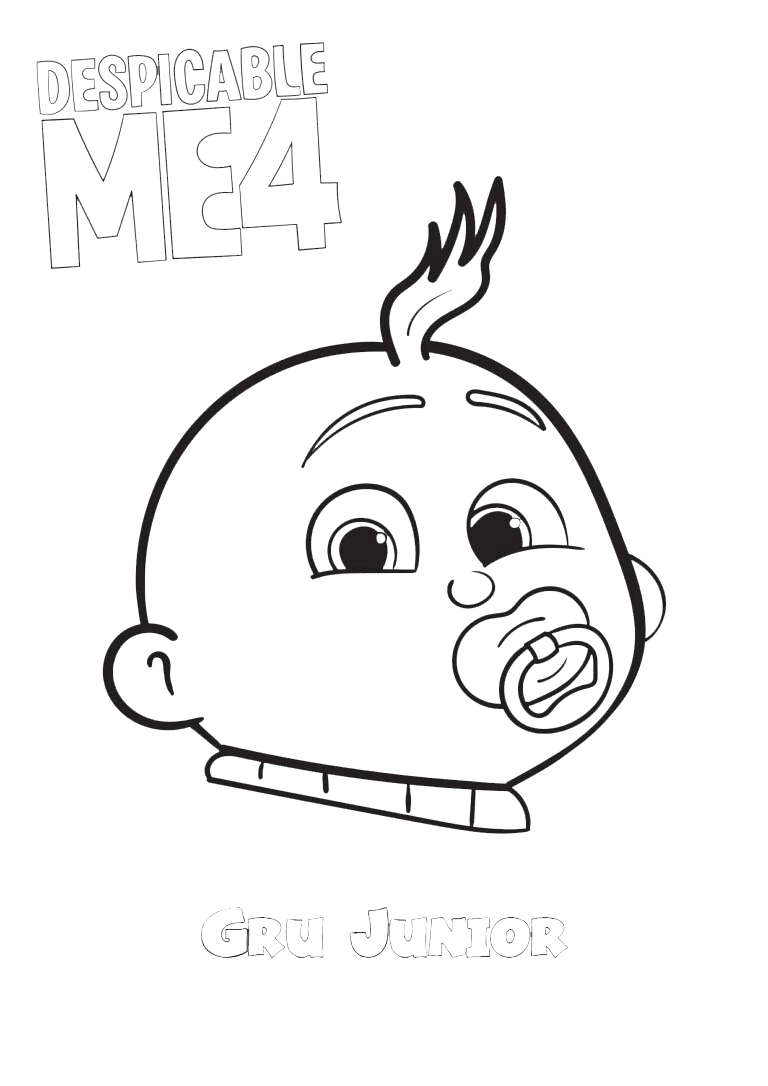 Coloriage Gru Junior en Moi Moche et Méchant 4