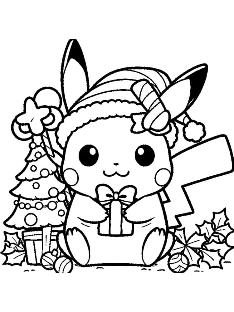 Coloriage Image Pikachu Noël