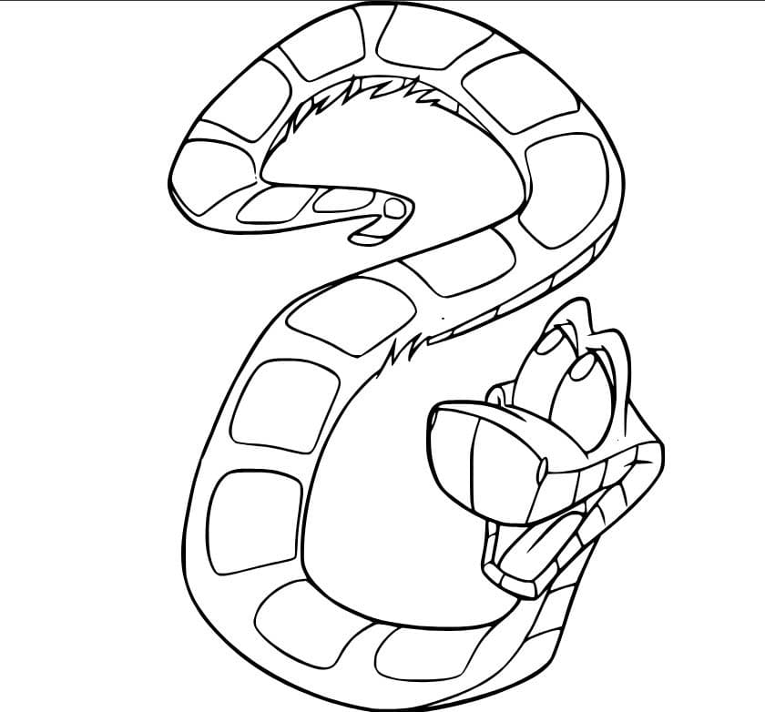 Coloriage Kaa l'énorme serpent