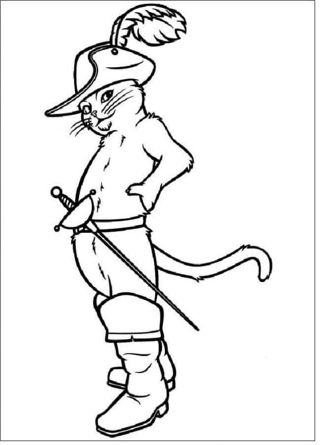 Coloriage Le Chat Botté Beau