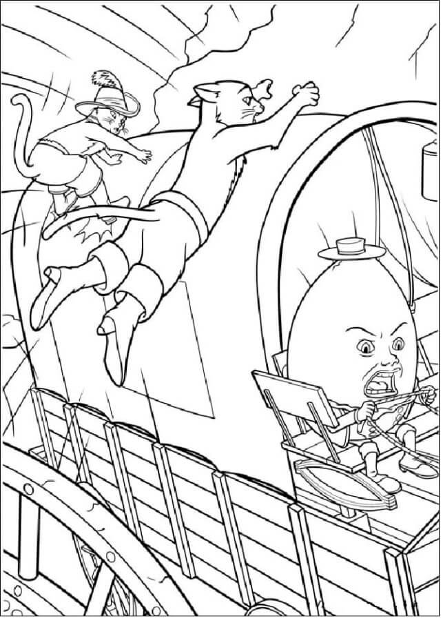 Coloriage Le chat et le chaton sautent dans le chariot