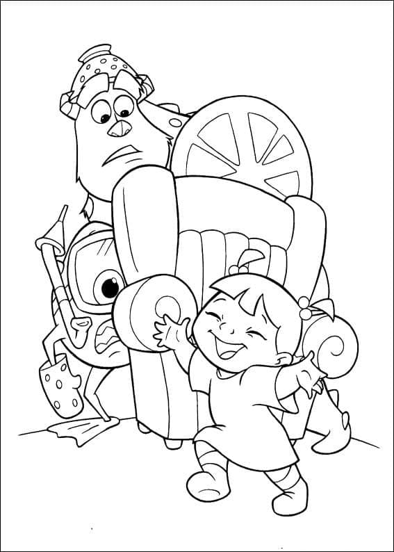 Coloriage Monstres et Cie imprimable pour les enfants