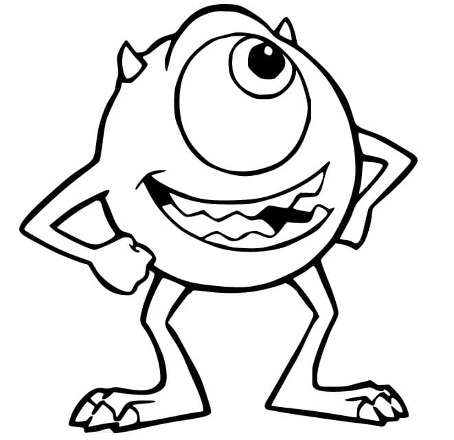 Coloriage Monstres et Cie Mike Wazowski