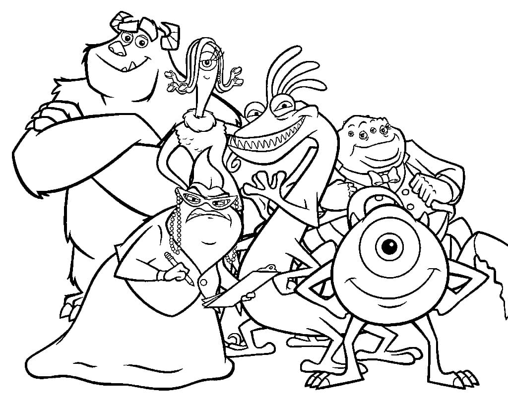 Coloriage Monstres et Cie Personnages