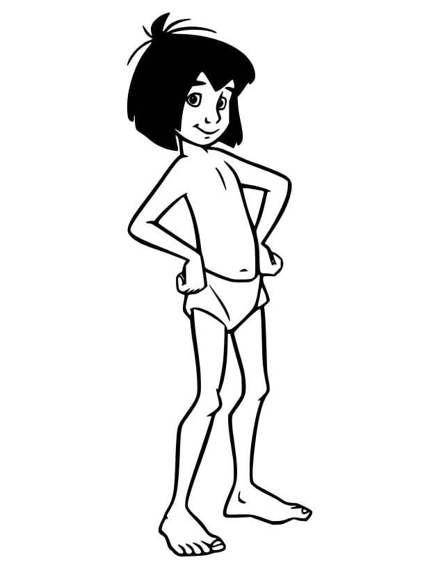 Coloriage Mowgli du Livre de la Jungle