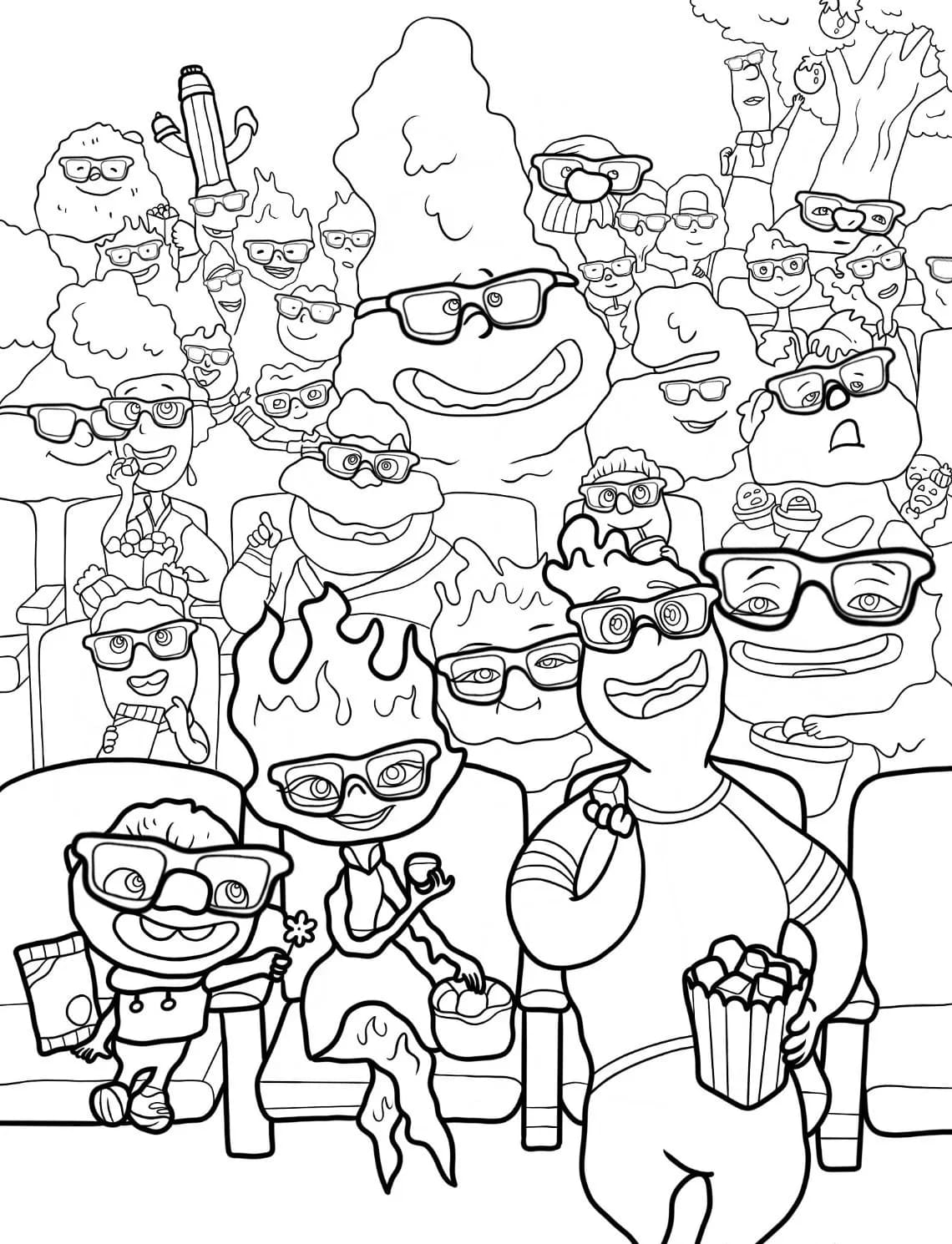 Coloriage Personnages Élémentaire