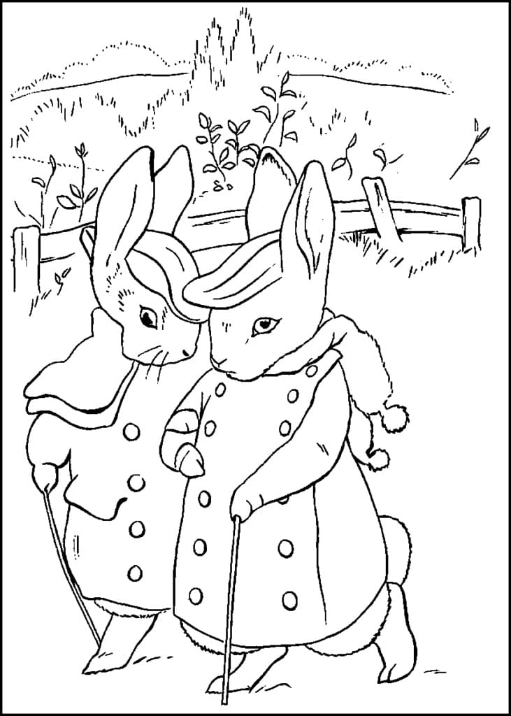 Coloriage Pierre Lapin à imprimer pour les enfants