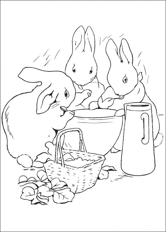 Coloriage Pierre Lapin gratuit pour les enfants