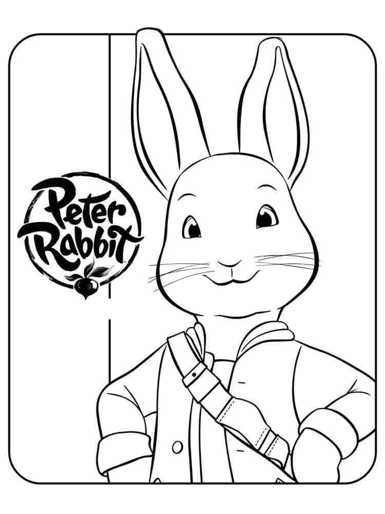 Coloriage Pierre Lapin souriant