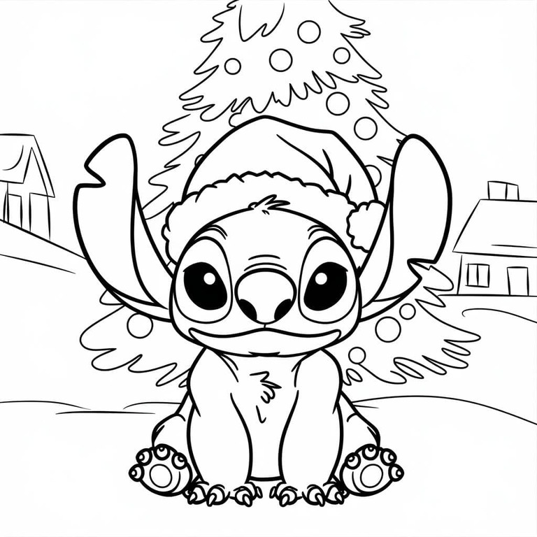 Coloriage Stitch Noël 11