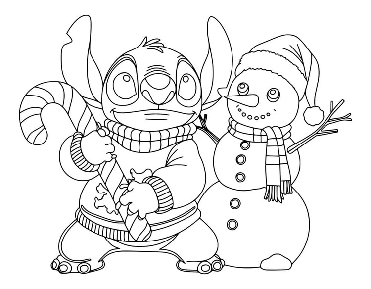 Coloriage Stitch Noël 2