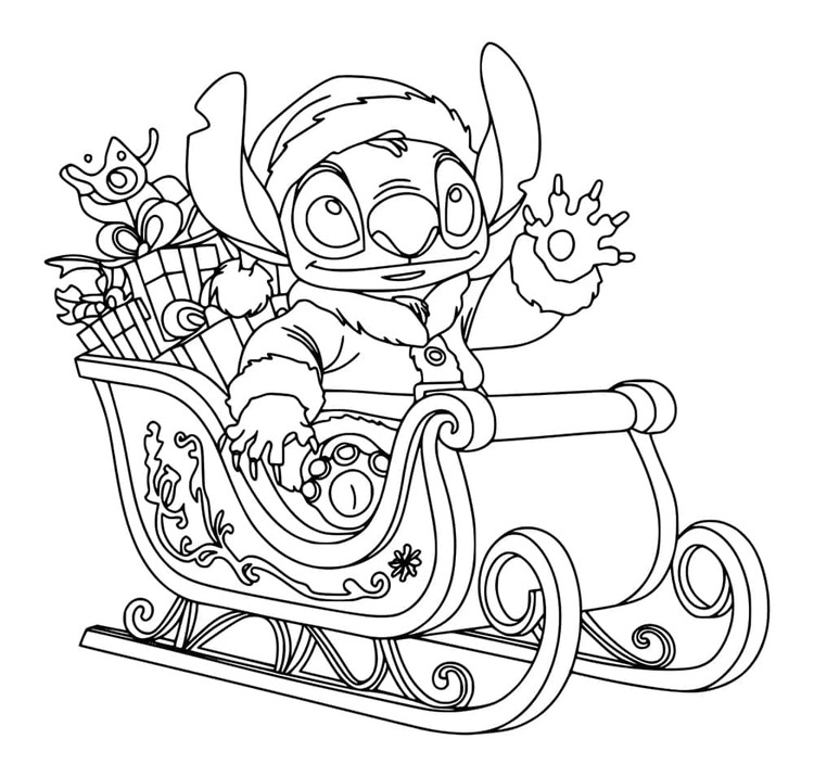 Coloriage Stitch Noël 3