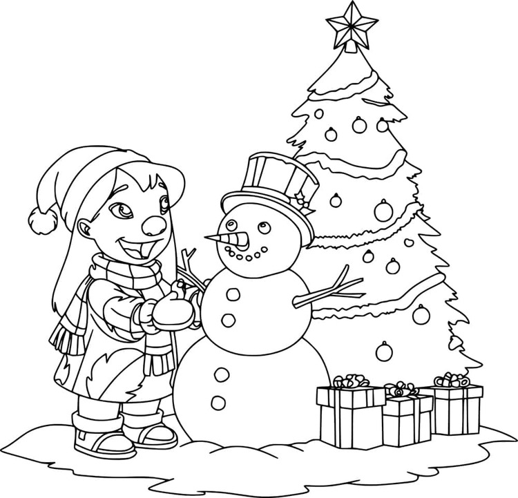 Coloriage Stitch Noël 4