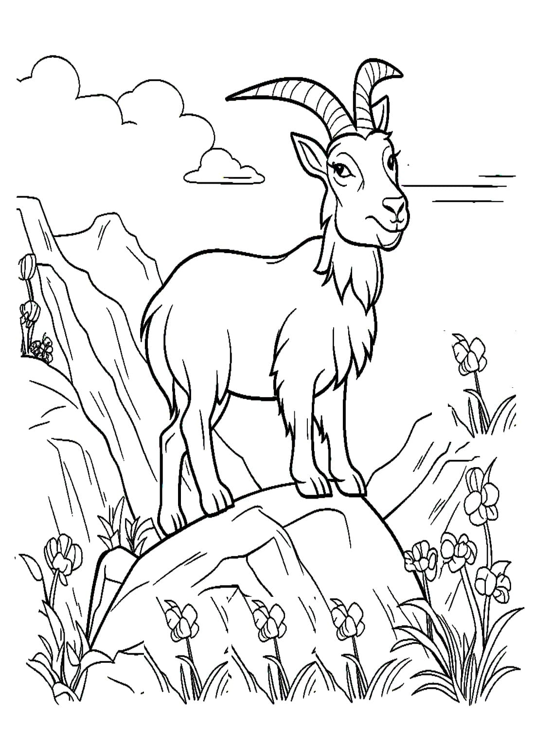 Coloriage Une chèvre de montagne à imprimer