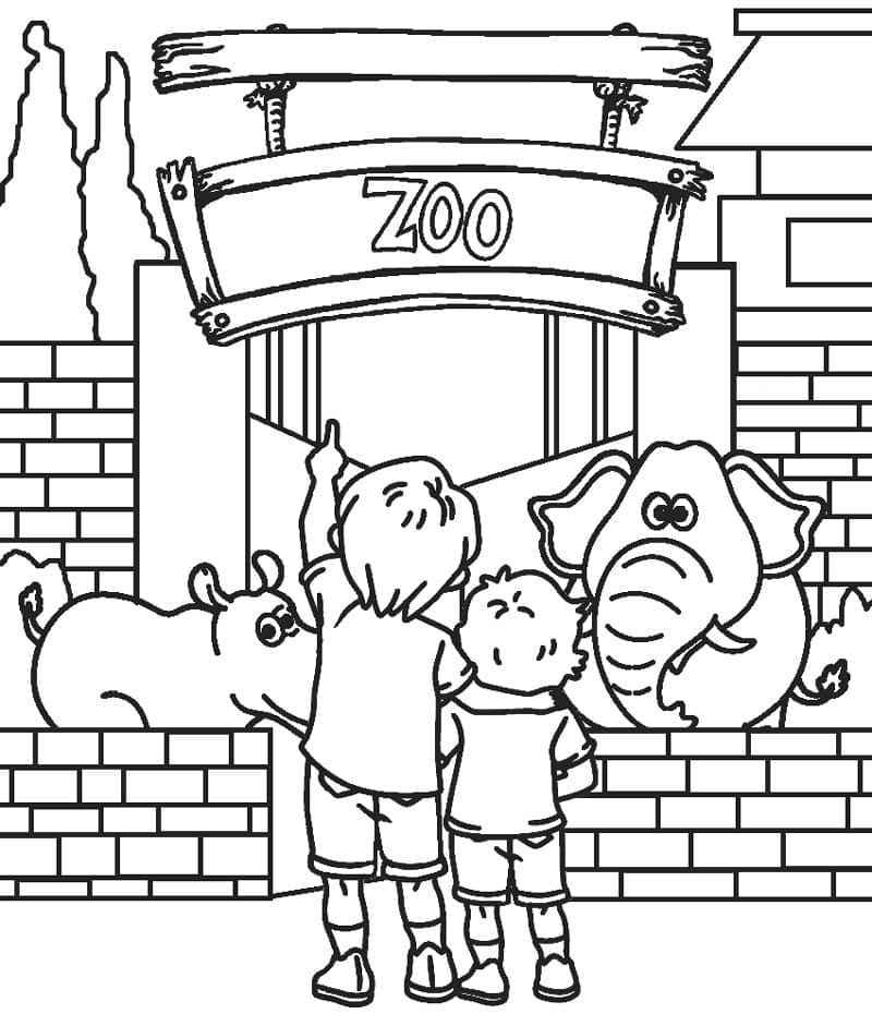 Coloriage Zoo imprimable gratuitement