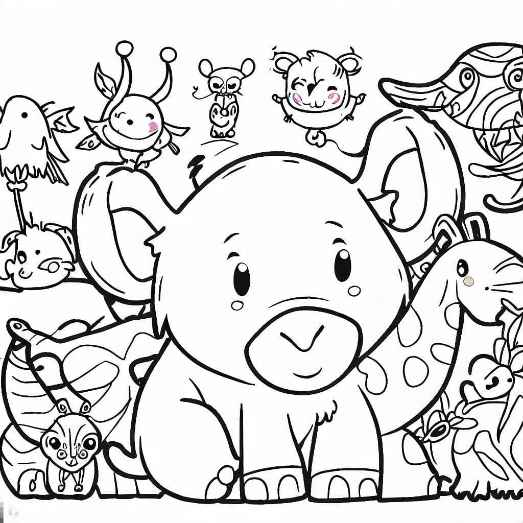 Coloriage Zoo mignon à imprimer