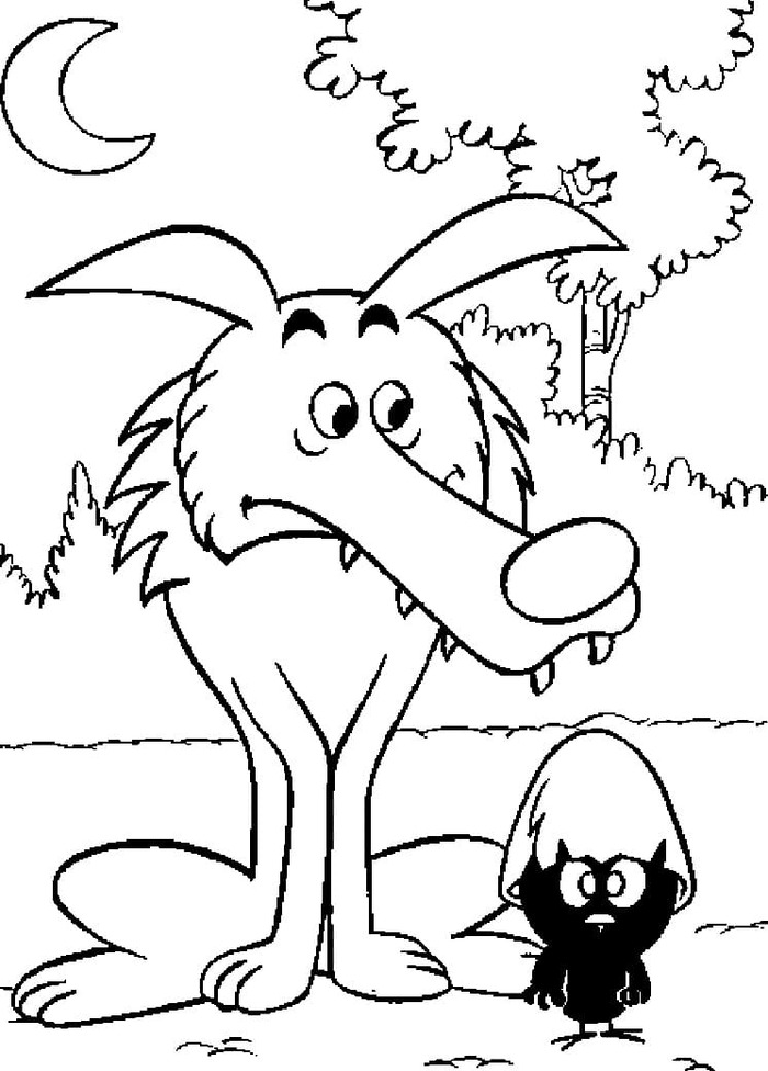 Coloriage Caliméro et le loup