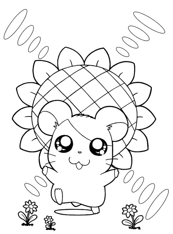 Coloriage Dessin gratuit Hamtaro heureux