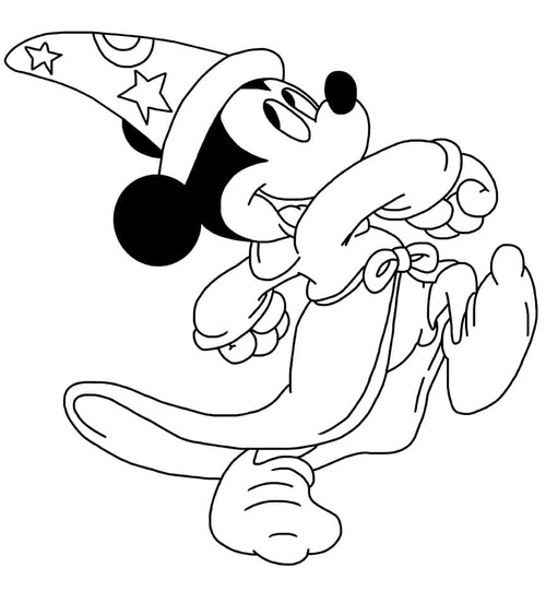 Coloriage Dessin gratuit Mickey Mouse Fantasia