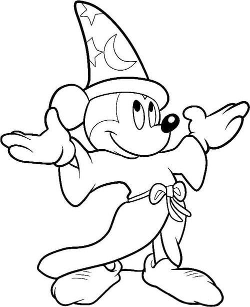 Coloriage Dessin Mickey de Fantasia