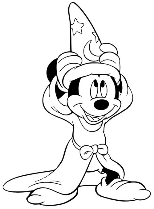 Coloriage Dessin Mickey depuis Fantasia