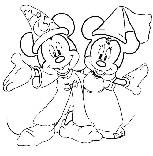 Coloriage Dessin Mickey et Minni