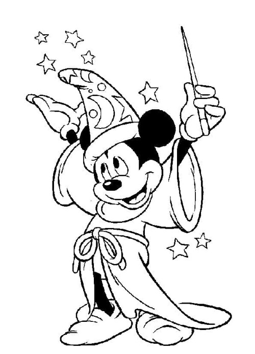 Coloriage Dessin Mickey Fantasia les enfants