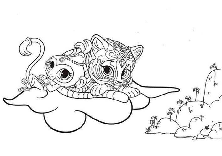 Coloriage Dessin mignon Tala et Nahal