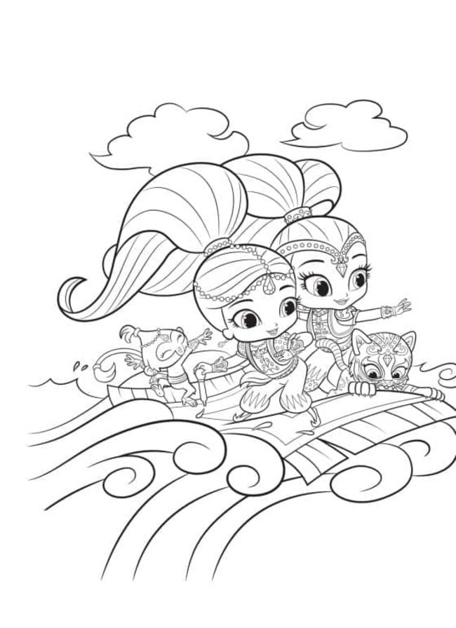 Coloriage Dessine adorable Shimmer Et Shine