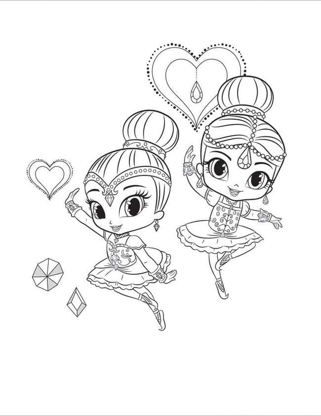 Coloriage Dessine Ballet Shimmer et Shine