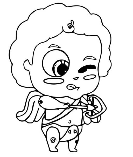 Coloriage Dessine Cupidon le petit