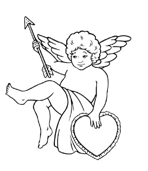 Coloriage Dessine Cupidon pour l'amour