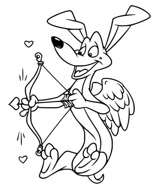 Coloriage Dessine Cupidon Renard