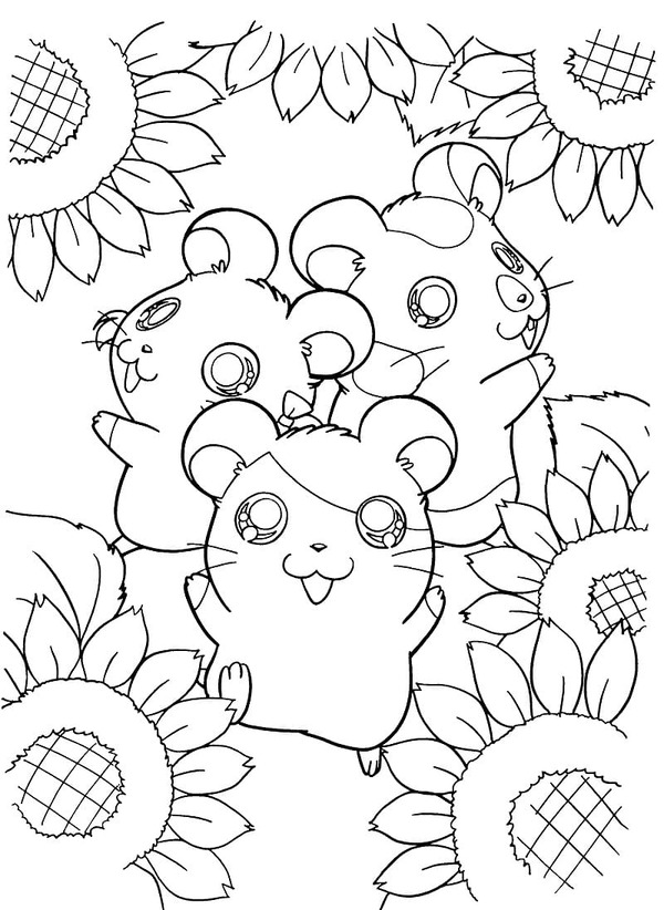 Coloriage Dessine gratis Hamtaro et Ses Amis