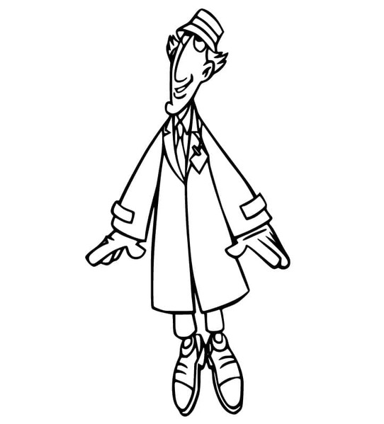 Coloriage Dessine Inspecteur Gadget heureux