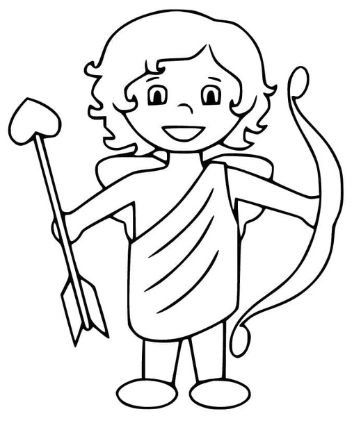 Coloriage Dessine joli Cupidon