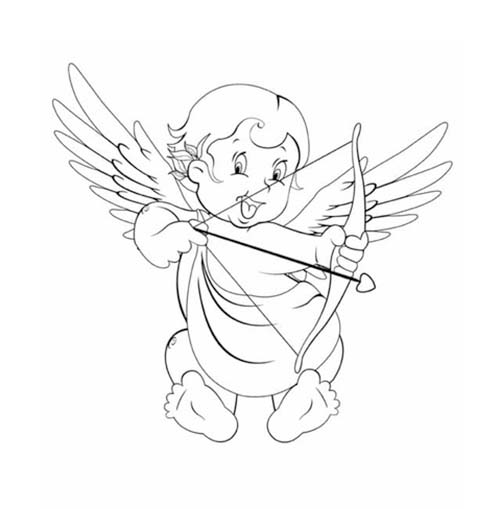 Coloriage Dessine l'amour de Cupidon