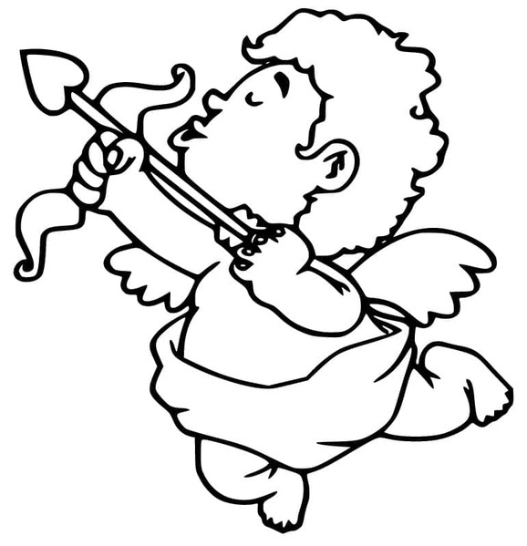 Coloriage Dessine le petit Cupidon