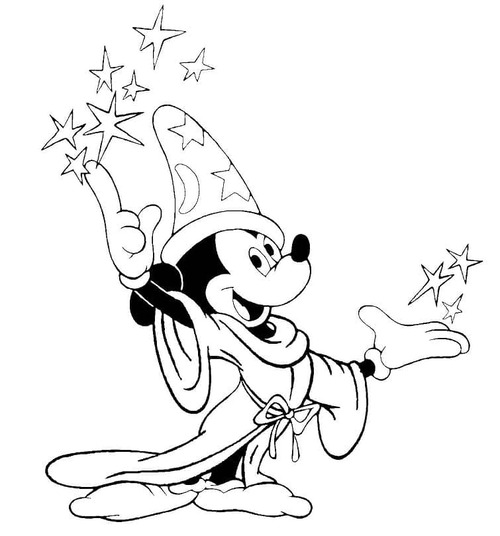 Coloriage Dessine Mickey Mouse de Fantasia