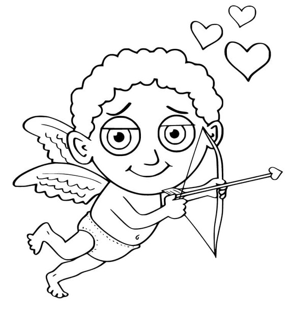 Coloriage Dessine mignon Cupidon